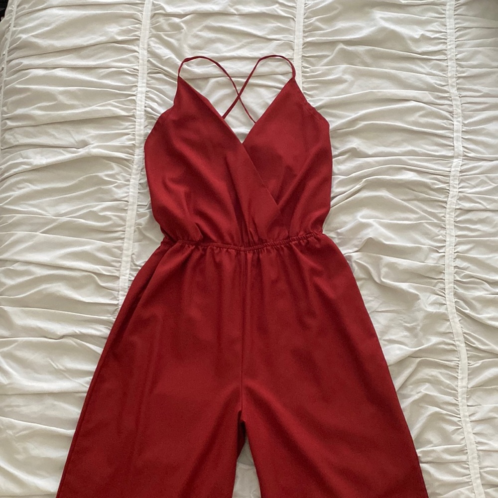 Burnt Orange Flare Jumpsuit